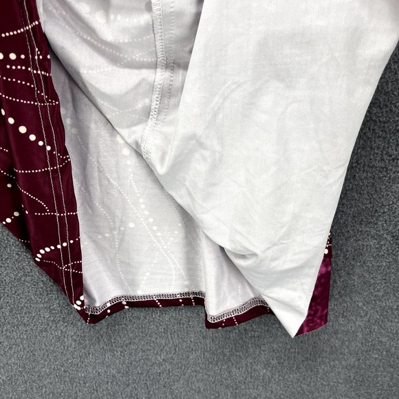 Womens Top Blouse Plus Size Red Wine Relaxed round neck 3/4 Sleeve thin fabric - Picture 8 of 12